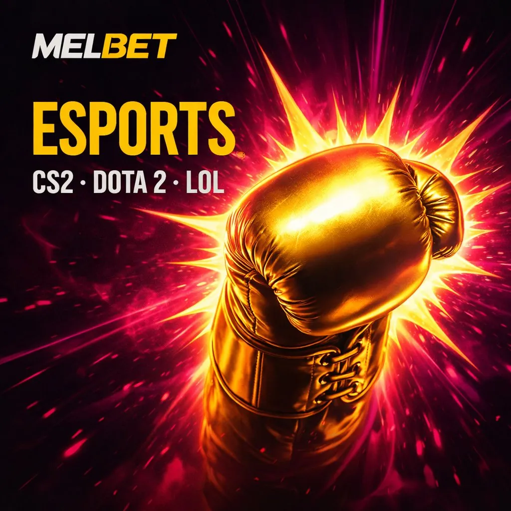 Golden boxing glove starburst dark magenta background Melbet